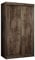 Mirjan24 Kleiderschrank Toplo 100 III, Dielenschrank, Garderobenschrank, Schlafzimmerschrank, 100 x 200 x 62 cm, Schwebetürenschrank (Esche Dunkel, ohne Beleuchtung.)