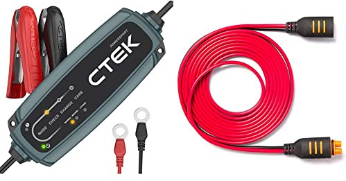 CTEK CT5 PowerSport battery charger for Motorcycle, Scooter, Quad Bike, Jetski and other Powersport vehicles & 56-304 Connect 2.5M Extension: extend the range of your charger