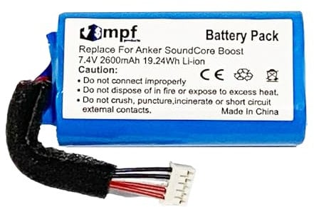 MPF Products 2600mAh 2S18650 Battery Replacement Compatible with Anker SoundCore Boost Bluetooth Speaker