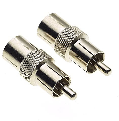 Keple Da Coassiale A RCA, Confezione Da 2 - Adattatore Da Presa Coassiale TV A Spina Fono, Accoppiatore Da Coassiale Femmina A RCA/fono Maschio Per Sistemi Audio, Video E Di Comunicazione