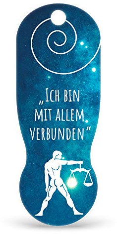 TRIGGI® der Einkaufswagenlöser – Einkaufswagenchip abziehbar, Sternzeichen WAAGE als Schlüsselanhänger