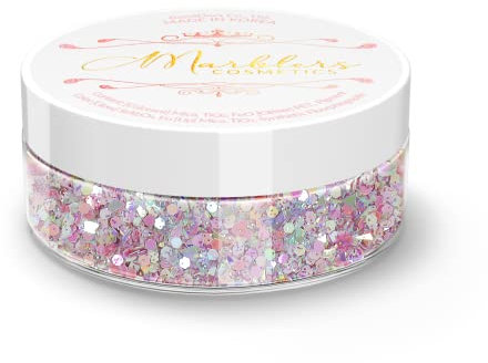 MARBLERS Cosmetic Grade Chunky Glitter [Mixed Pink] 0.18oz (5g) | Flake | Shape | Non-Toxic | Vegan | Cruelty-Free | Eyeshadow, Nail Polish, Nail Art | Festival, Rave & Party Makeup | Body & Face