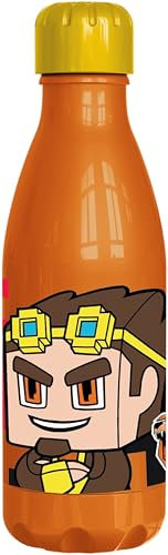 STOR Flacon Lyon original de 560 ml en plastique réutilisable pour enfants, sans BPA et avec bouchon à vis anti-éclaboussures et anti-éclaboussures.