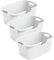 Rotho Country 3er-Set Wäschekorb 40l, Kunststoff (PP) BPA-frei, weiss, 40l (58.0 x 38.9 x 25.1 cm)