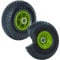 TRUTZHOLM 2X pannensicheres Sackkarrenrad 260x85mm Vollgummi 3.00-4 PU Ersatzrad für Sackkarre Rad Reifen 75mm Nabenlänge (Grün, versetzte 60 mm Nabe)