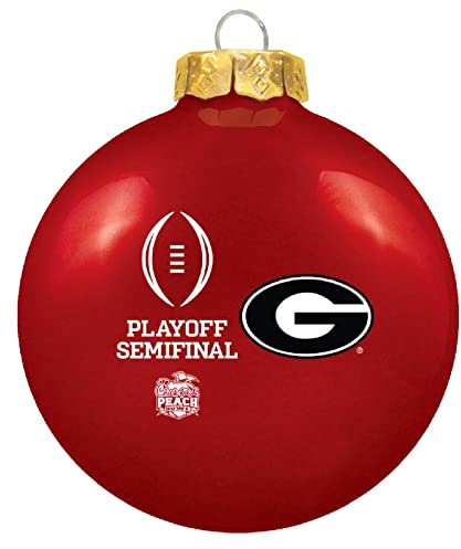 Tree Trophy NCAA 2022 College Fußball Playoffs Glaskugel Weihnachtsbaumschmuck - 8,9 cm - Georgia-Rot