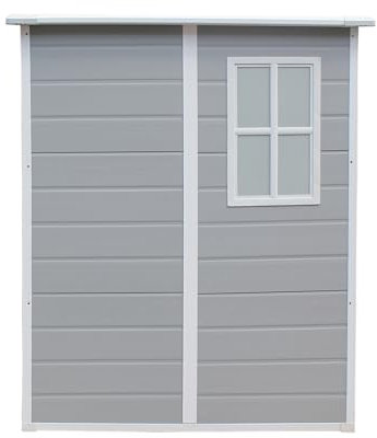 Panana Plastic Garden Storage Shed Outdoor Storage Includes Plastic Floor, Strong Structure House Tool Shed 140x 122x 192 cm