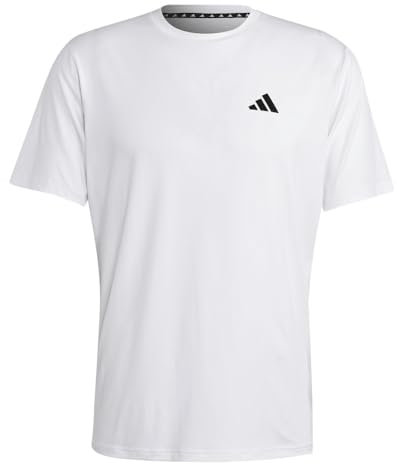 adidas Men's Train Essentials Stretch Training Tee, White/Black, L
