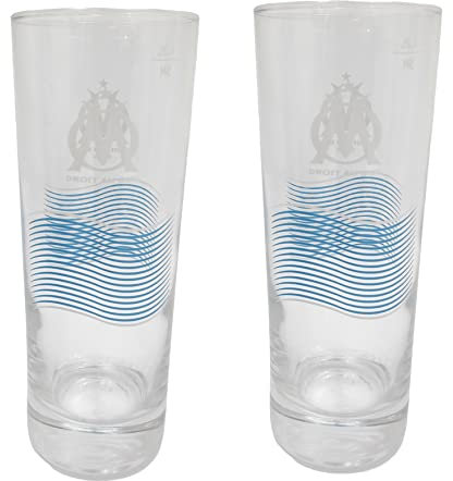 OLYMPIQUE DE MARSEILLE 2 x Verre à eau 22cl OM Collection officielle