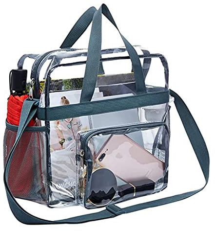 Durchsichtige Tasche Damen Umhängetasche, PVC Transparente Taschen Kosmetik, Clear Bib Bag Mit Reißverschluss, Transparent Tragetasche Strandtasche, Kulturbeutel Zum Aufhängen Für Reise, Arbeit, Sport