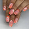 24pcs Short Square False Nails Leopard Print Press on Nail Swirl Stick on Nails Orange Pink False Nails Removable Glue-on Nails Full Cover Fake Nails Women Brides Nail Art Accessories