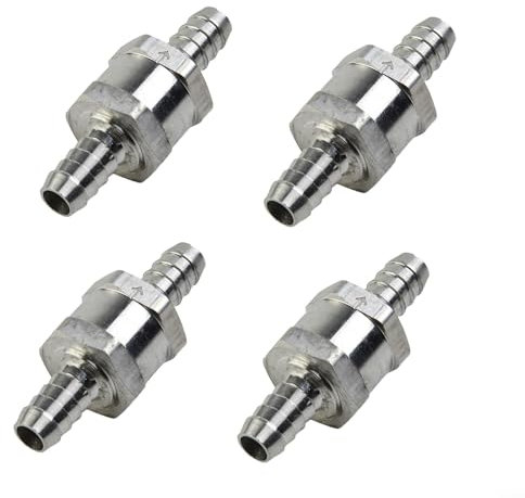 Rückschlagventil, Aluminium, Rückschlagventil, 6/8/10/12 mm, für Wasser, Öl, Benzin, Kraftstoffleitung (10 mm), 4 Stück