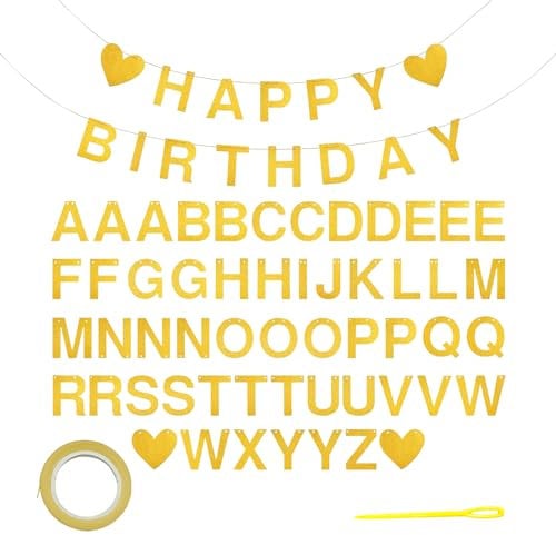 52 Piece Custom Kit DIY Personalised Customisable Hanging Ornaments Gold Reusable Birthday Decorative Wedding Celebration Holiday Party Retirement Welcome Home Happy Graduation We Are So Proud of You