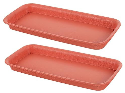 Toddmomy 2pcs Leak Water Tray Rectangular Plastic Plant Saucer Tray for Indoor Succulent Garden Plant Pots Drainage Pan