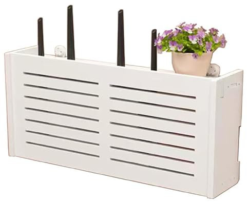 Ulawellor WiFi Router Schrank WLAN Router Aufbewahrungsbox,WLAN Box Verstecken,Weißer Router Regal Wand,Wandmontage Storage Box,Router Kasten für Zuhause und Büro