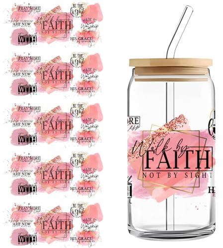 Aublinto DIY Tassenaufkleber 5 Stück Transferaufkleber Glasflaschenaufkleber zuschneidbare Klebeaufkleber 16oz-Tassen Tasse Flasche Laptop Scrapbook Journal Gitarren Mappen Skateboard iPad Fahrrad