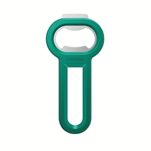 Linoroso Abrebotellas Magnético 2 en 1 – Herramienta Práctica para Cerveza y Bebidas en Lata, Imán para Nevera para Almacenamiento, Ideal para el Hogar, Restaurantes, Bares – Verde - 1 Unidad