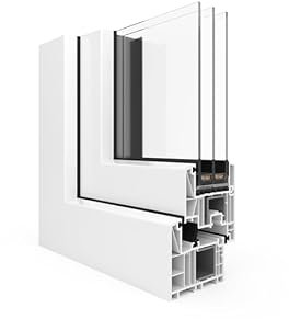 Salamander Kunststoff Fenster 800mm x 1000mm - Dreh/Kipp - beids. weiß - DIN Rechts - 3-fach verglast