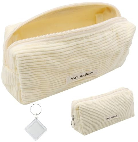 Scettar Federmäppchen Mit Hangtag Für Schulsachen Aesthetic, Weiß Federtasche Für Schule/Büro, 19 * 7 * 6cm Mäppchen Aesthetic Für Schulsachen