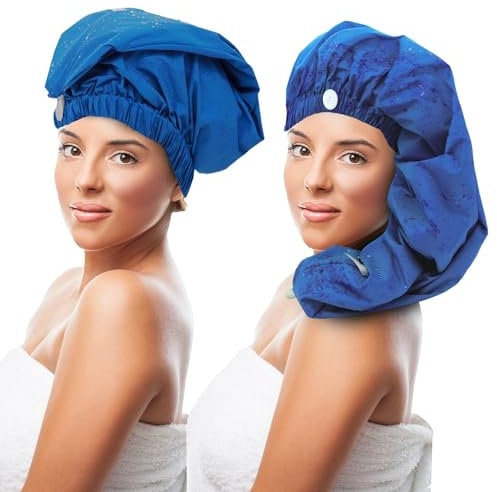 The OG Shower Cap - Blue large shower cap for Long Hair, Braids, Dreadlocks and Hair Extensions - Waterproof, Washable, Reusable Hair Accessories for Women, Men, and Teens - The Original Braid Tree