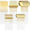 30 Piece Gold Cutlery Set - Stainless Steel Silverware Set - White Handle Knife Fork Spoon Set - Elegant Life Dinner Setfor 6 People - Tableware Set - Flatware Silverware Set - Dishwasher Safe