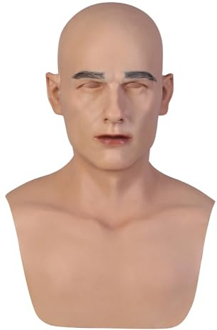 CRRCLSY Bella maschera in silicone realistica per Halloween, cosplay, crossdresser, transgender (marrone chiaro)