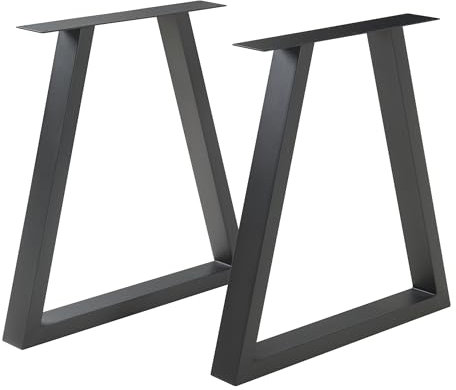 [en.casa] Tischbeine im 2er Set Greiling Tischkufen Metallbeine 72 x 70 cm höhenverstellbar Tischgestell für Esstisch Schreibtisch Schwarz Tischfüße