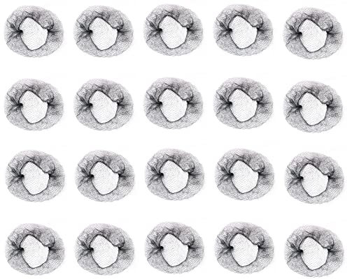 WLNEXT Haarnetz für Damen, Tanzhaarnetz für Dutt, einzeln verpackt, unsichtbares Haarnetz, elastisches Netz, Haarnetz, schwarz, 20 Stück