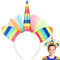 Xinnun Einhorn Stirnband Regenbogen Stirnband Einhorn Horn Haarreif Prinzessinnen Feen Kopfschmuck Haarschmuck für Ostern Geburtstag Party Karneval Erwachsene Foto Requisiten Dekoration