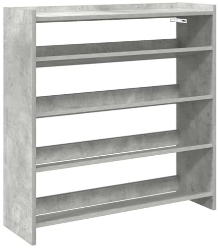 vidaXL Schuhregal Betongrau 80x25x81 cm Holzwerkstoff