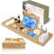 my novel things Bambus Badewannenablage,Faltbare Premium Badewannenbrett,Ausziehbares Badewannentablett aus Bambus,rutschfeste Badewannenablage,mit Buchablage