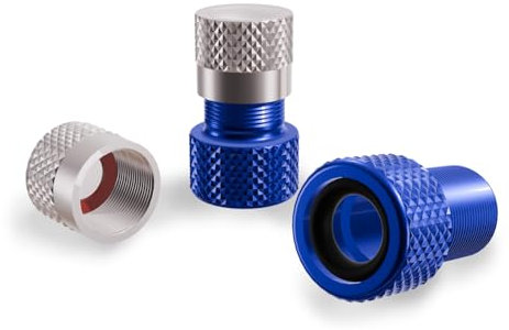 Shredr. Presta Ventil-Adapter Set | Adapter französisches Ventil auf Auto Ventil | hochwertiges Aluminium (blau)