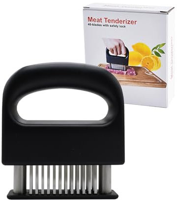 Kaizuca Fleischzartmacher aus Edelstahl, Fleischklopfer mit rutschfestem Griff und 48 Edelstahlklingen, Schnitzelklopfer für Rindfleisch, Huhn und Schweinefleisch