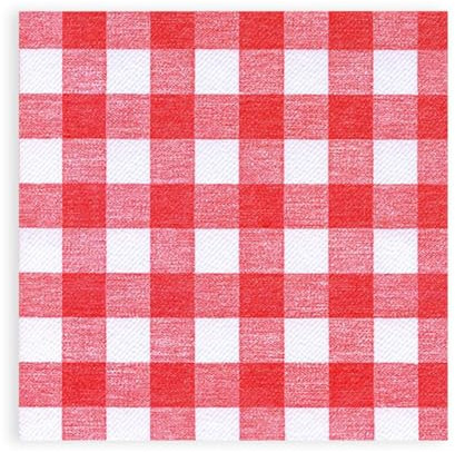 Hypafol Airlaid Motiv Servietten, 40 x 40 cm, 100 Stück, Dekorative Motive, passend zu Einrichtung & Dekoration | für Gastronomie & Zuhause | eleganter Look (Kariert rot)