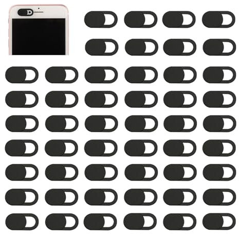 50 Piezas Cubierta Webcam Cover Slider Diseño Ultra Fino, Negro Tapa Camara Movil, Fundas Deslizantes para Tapa Webcam, Cubierta de Cámara Web para Ordenadores, Portátiles,iPad,Tablets y Móviles