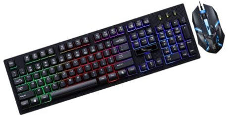 DIYEAH Ensemble Clavier et Souris USB Lumineux pour Joueurs Clavier Mécanique Ergonomique Design Compact Jeux à Accessoire Solide pour Pc et Bureau