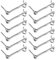 Generisch Door Hook Fastener - Pack of 12 Stainless Steel Cabin Hook Latches - For Chain Link Fence Shed Cabinet Water Equipment Bathroom and Doors