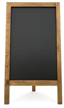 Wooden Single-Sided Pavement Sign 16x32 (80x40cm) | All-Weather A-Board Display | Handcrafted in The UK | Made in England | Rustic Chalkboard with Protective Feet for Cafes, Shops & Pubs