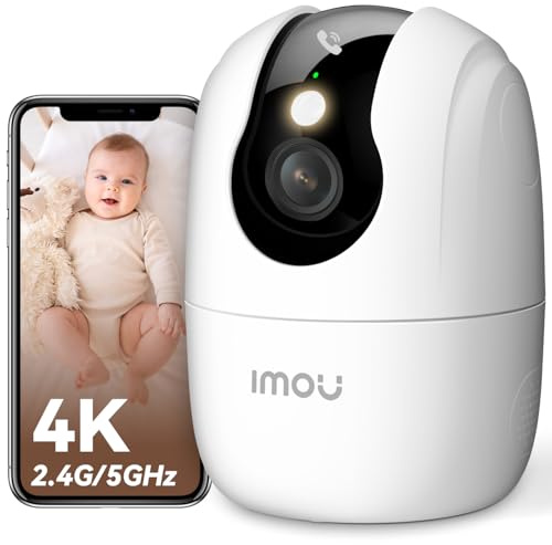Imou 2.4/5GHz Cámara Vigilancia Interior, 4K Cámara IP WiFi, Ranger 2C Pro | Visión Nocturna en Color 360°, Audio Bidireccional, Detección de Bebés/Mascotas,Modo Privacidad, Compatible con Alexa