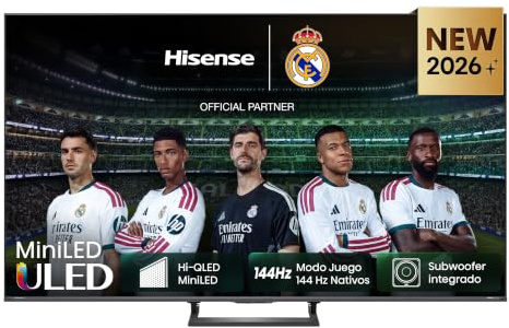 Hisense Smart TV MiniLED 144Hz 55 4K 55E8S | Dolby Atmos 2.1 By Devialet, Dolby Vision IQ, HDR10+, VIDAA OS, Alexa, lativù 4K, Wifi, BT, Airplay2, 2026 Model