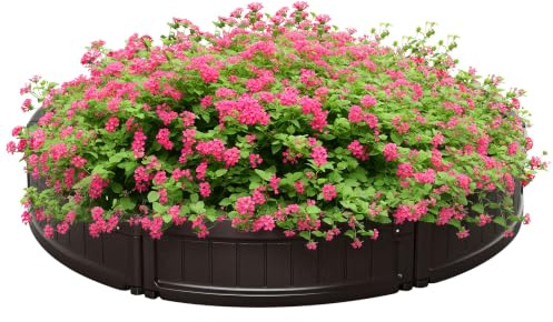 Outsunny Letto per Orto Rialzato Fioriera da Esterno 123x21cm Marrone | Plastica HDPE, Rotonda, per Verdura, Fiori e Piante