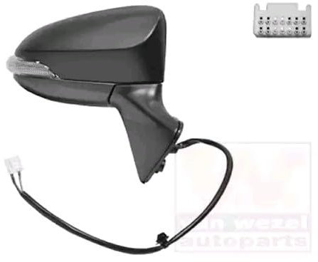 VAN WEZEL 5493818 Außenspiegel Seitenspiegel Seitenrückspiegel Komplettspiegel konvex für elektr.Spiegelverstellung elektrisch anklappbar beheizbar rechts