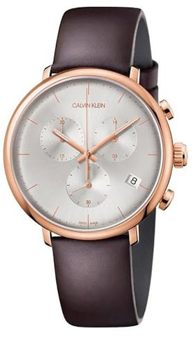 Calvin Klein Herren Chronograph Leder Braun 43mm