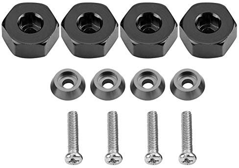 RC Auto Hex Hub Adapter, 4 Stück Aluminiumlegierung 6mm bis 12mm Rad Hex Hub Adapter für WPL 1634 RC Truck RC Ersatzteil Zubehör(Schwarz)