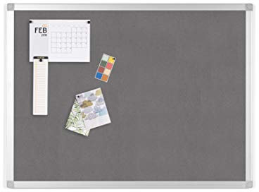 BoardsPlus - Pinnwand - 120 x 90 cm - grauem Filztafel mit Aluminiumrahmen