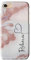iCaseDesigner Personalised Marble Glitter Flowing Name with Heart Phone Case for Apple iPhone 7+ / 8+ Plus - 11. White Marble with Faux Rose Gold Sparkle Vertical Name