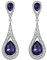 Orecchini donna,EVER FAITH Cristallo austriaco Elegante doppio lacrima Orecchino trafitto pendente Viola Argento-fondo