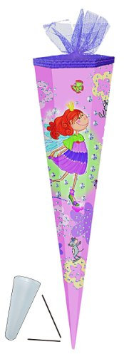 alles-meine.de GmbH personalisierte 3D LED Licht & Leucht - Schleife - verschiedenes Zubehör frei wählbar - passend für Schultüte - Fee mit Krone 50/70 / 85 cm - mit Tüllabschl..