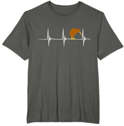 Kiwi Vogel Kiwivogel Herzschlag EKG Puls Neuseeland T-Shirt