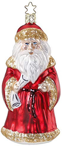 Inge-glas - Christbaumschmuck, Baumschmuck - Niko Klaus - Weihnachtsmann - Glas mundgeblasen - Größe: 14,5 cm